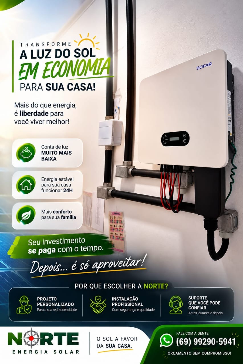 Instalação de painel conversor de energia