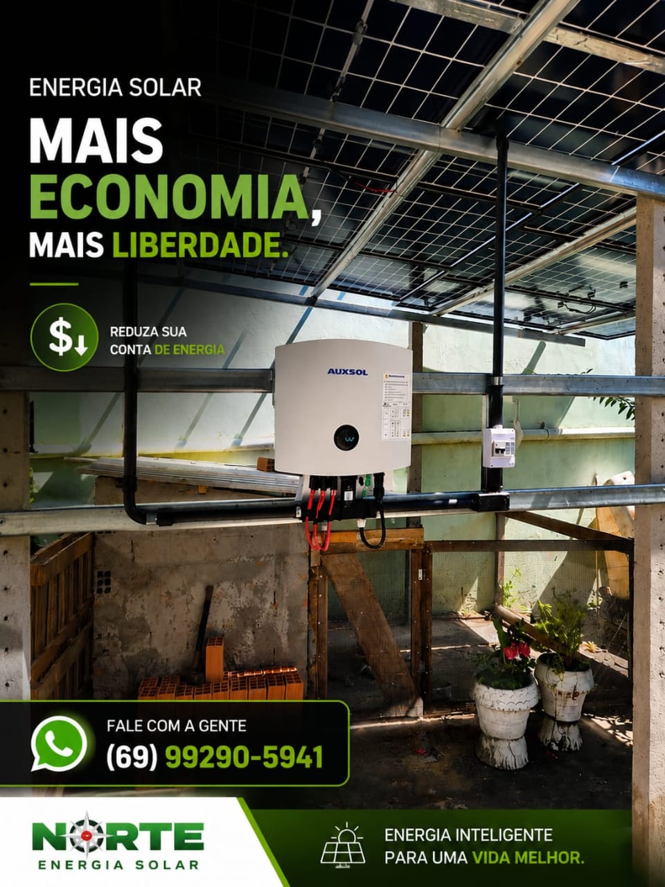 Instalação de Painel conversor de energia